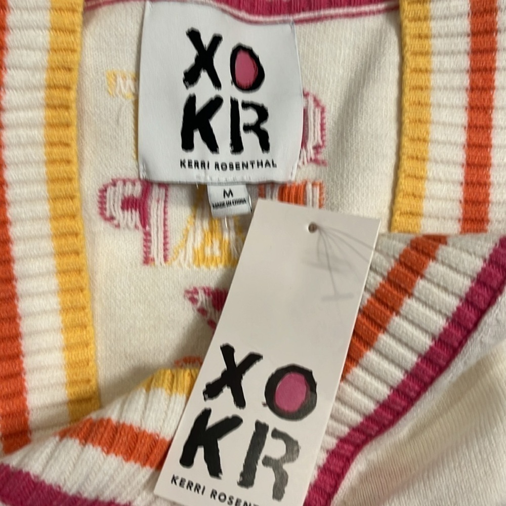 NWT Kerri Rosenthal ‘Get Happy’ V-neck sweater M - Picture 3 of 7